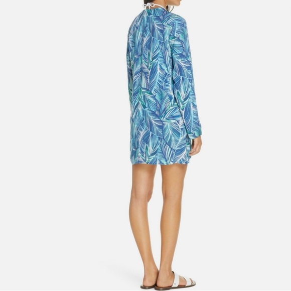 LA BLANCA Sketched Leaves Long Sleeve Tunic Swim Cover-Up Large NO FOR SALE - Picture 12 of 13